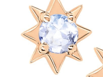 Mini North Star Moonstone Studs Rose Gold Single  by Logan Hollowell Jewelry
