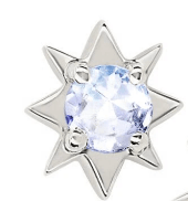 Mini North Star Moonstone Studs White Gold Single  by Logan Hollowell Jewelry