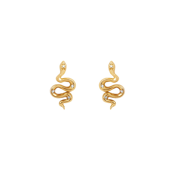Kundalini Studs with Star Set Diamonds Yellow Gold Pair  by Logan Hollowell Jewelry