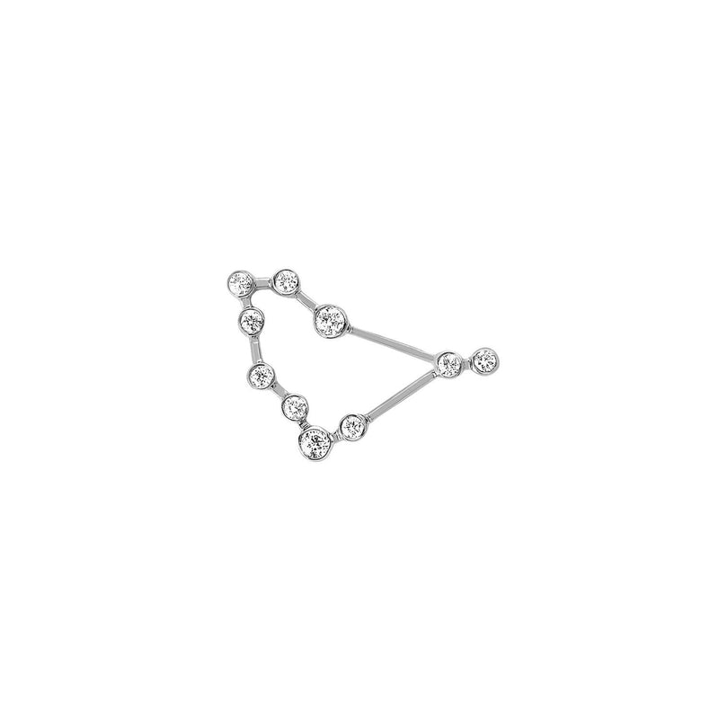 Petite Capricorn Diamond Constellation Studs White Gold Single Left by Logan Hollowell Jewelry