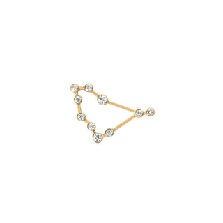 Baby Capricorn Diamond Constellation Studs Yellow Gold Single Left  by Logan Hollowell Jewelry