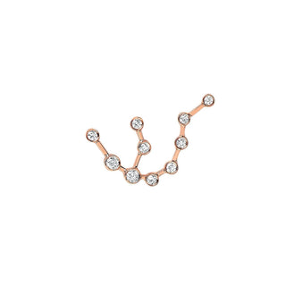 Baby Aquarius Constellation Studs Rose Gold Single Left  by Logan Hollowell Jewelry