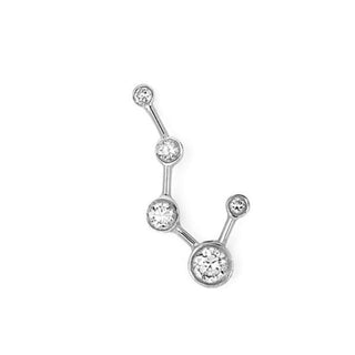 Big Dipper Diamond Constellation Earrings White Gold Single Right  by Logan Hollowell Jewelry