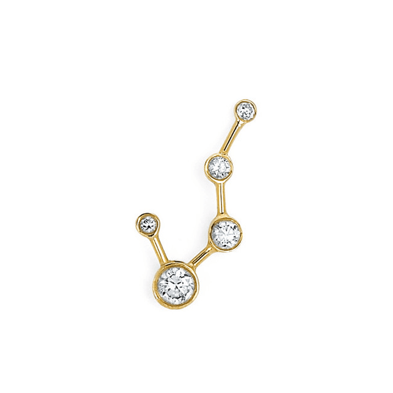 Big Dipper Diamond Constellation Earring | Ready to Ship Yellow Gold Single Left by Logan Hollowell Jewelry