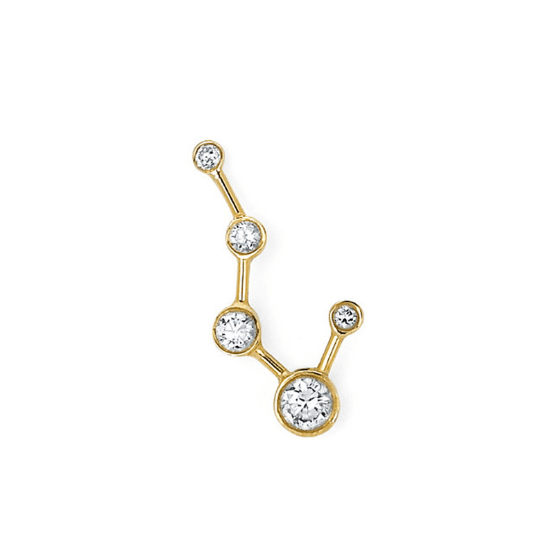 Big Dipper Diamond Constellation Earring | Ready to Ship Yellow Gold Single Right by Logan Hollowell Jewelry