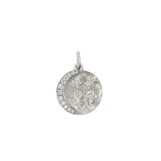 Baby Divine Feminine Alchemy Coin Charm White Gold   by Logan Hollowell Jewelry