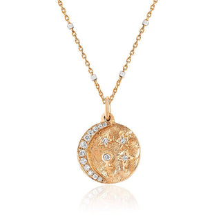 Baby Divine Feminine Alchemy Coin Necklace Rose Gold 16"  by Logan Hollowell Jewelry