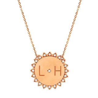Custom Classic "You Are My Sunshine" Necklace with Star Set Diamond Rose Gold 16"  by Logan Hollowell Jewelry