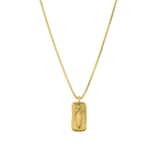 Sword Plate Necklace 18" Yellow Gold  by Logan Hollowell Jewelry