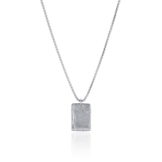 Textured Alchemy Plate Necklace 18" White Gold  by Logan Hollowell Jewelry