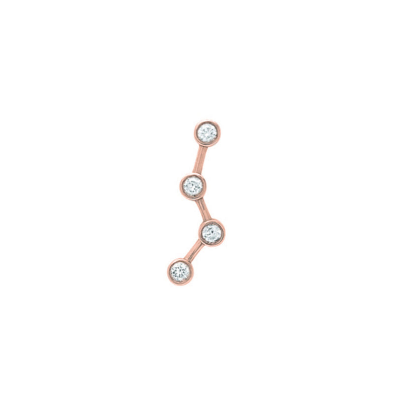 Ursa Major Diamond Split Studs | Ready to Ship Rose Gold 4 Diamond Earring by Logan Hollowell Jewelry