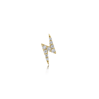Mini Pavé Diamond Bolt Studs Yellow Gold Single  by Logan Hollowell Jewelry