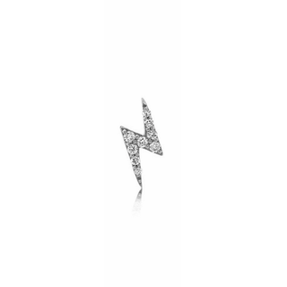 Mini Pavé Diamond Bolt Studs Single White Gold  by Logan Hollowell Jewelry