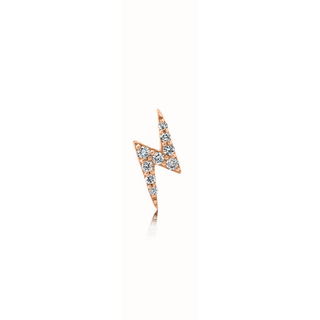 Mini Pavé Diamond Bolt Studs Rose Gold Single  by Logan Hollowell Jewelry