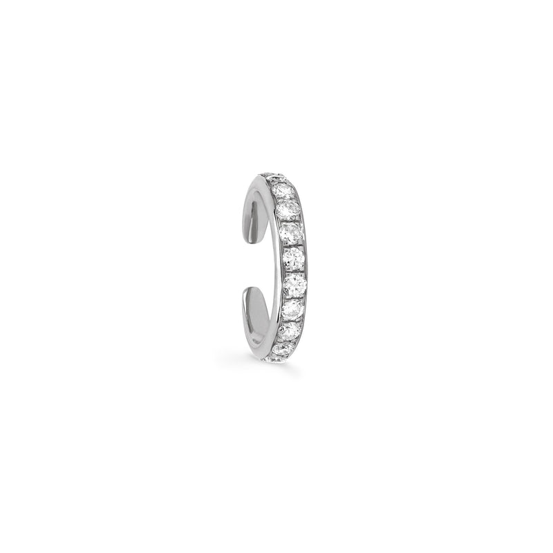 Single Row Diamond Ear Cuff White Gold   by Logan Hollowell Jewelry
