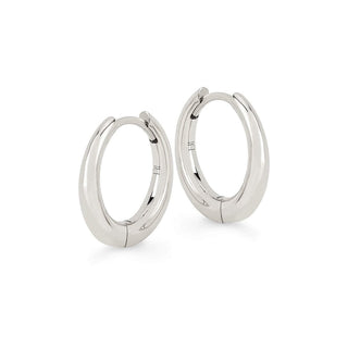 Baby Solid Crescent Unity Hoops Pair White Gold  by Logan Hollowell Jewelry