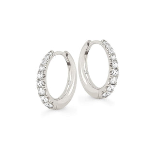 Baby Crescent Pavé Unity Hoops Pair White Gold  by Logan Hollowell Jewelry