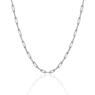 Alchemy Link Necklace White Gold 16" Solid by Logan Hollowell Jewelry