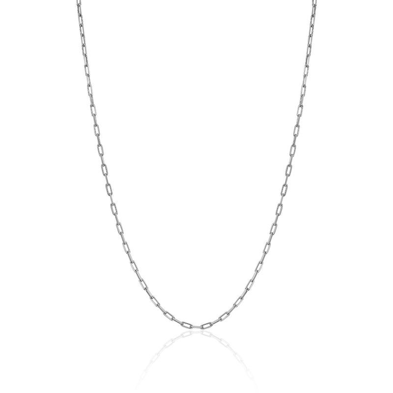 Petite Alchemy Link Necklace White Gold 14"-15" by Logan Hollowell Jewelry