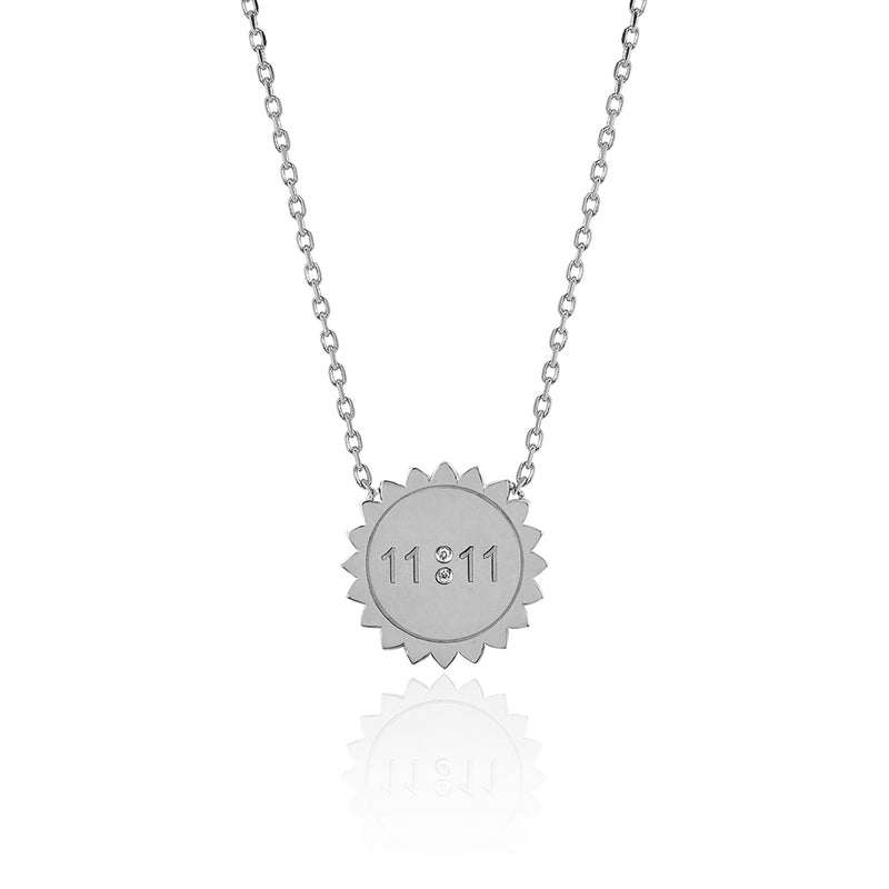 Mini 11:11 Sunshine Necklace White Gold 16"  by Logan Hollowell Jewelry
