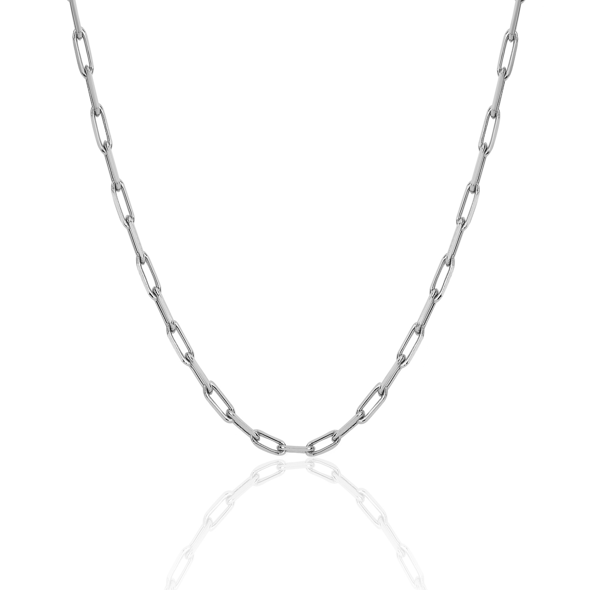 Men's Alchemy Link Necklace White Gold 18" Solid by Logan Hollowell Jewelry