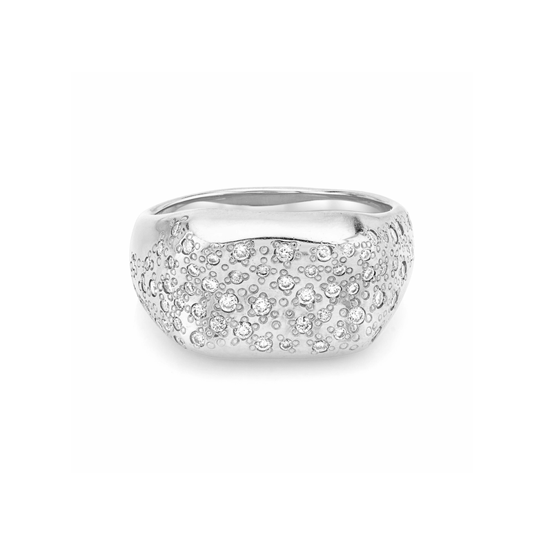 Pavé Diamond Oracle Ring 3 White Gold  by Logan Hollowell Jewelry