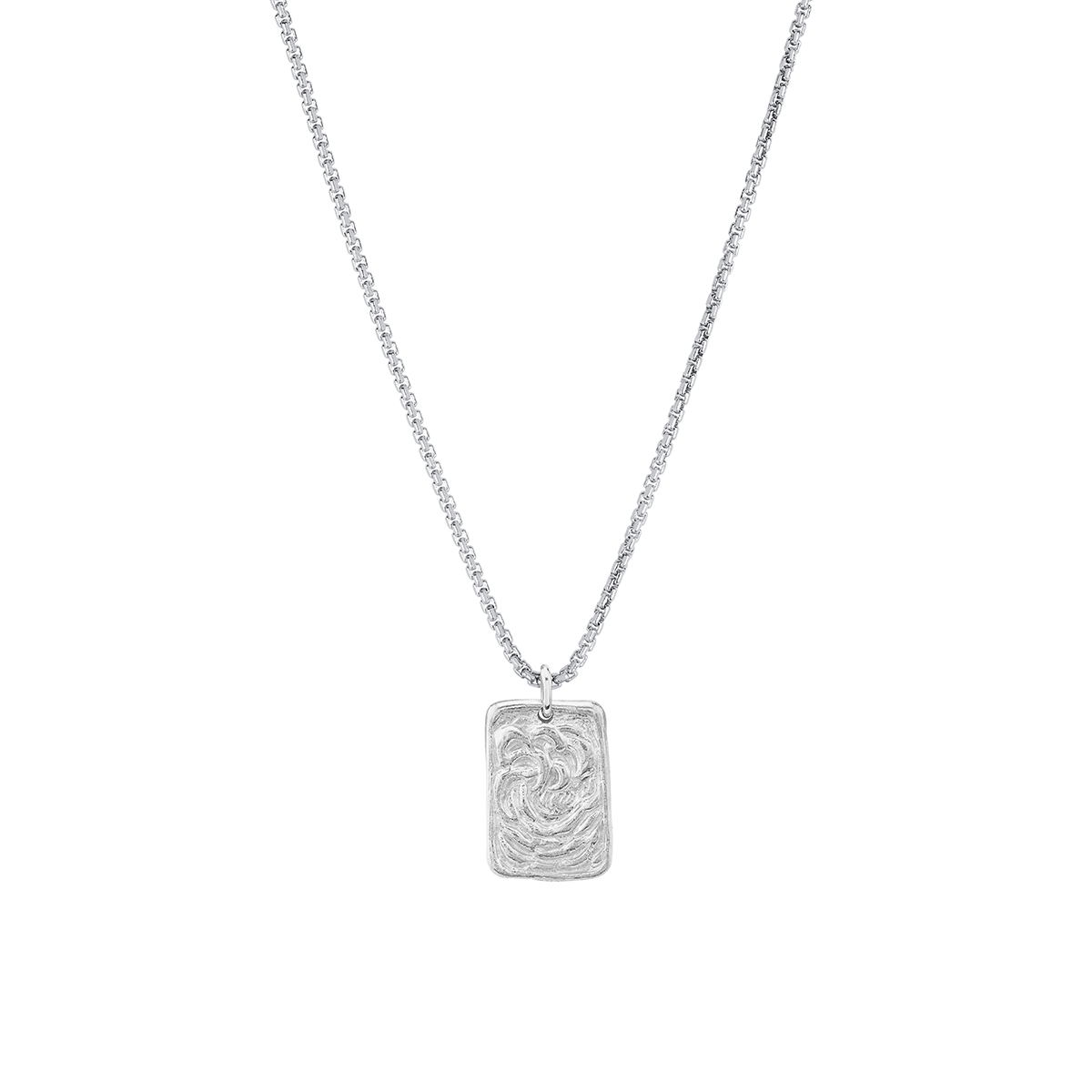 Wave Plate Necklace White Gold 18" by Logan Hollowell Jewelry