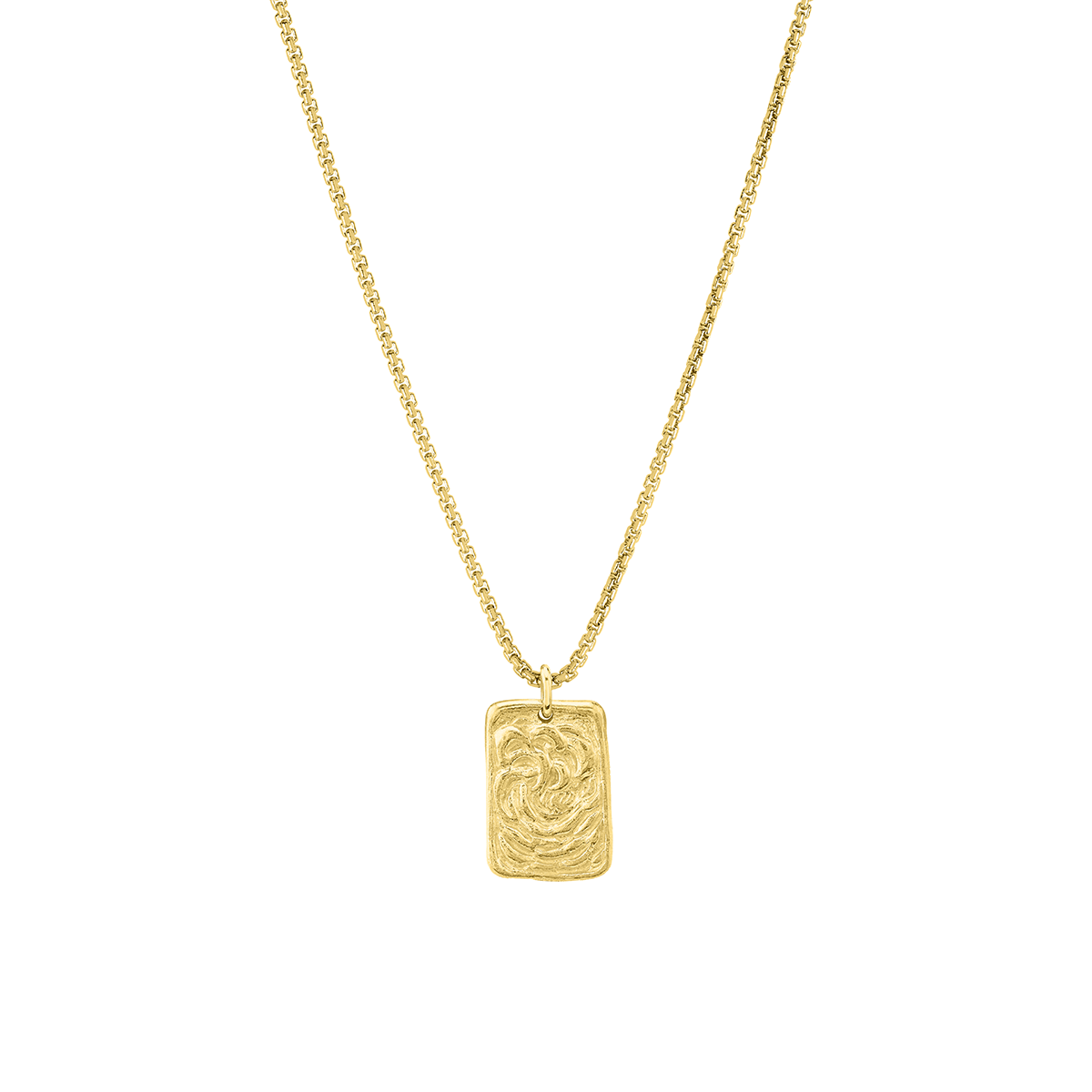 Wave Plate Necklace Yellow Gold 18" by Logan Hollowell Jewelry