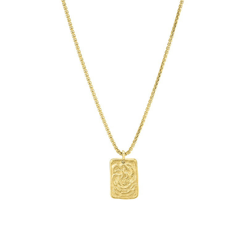 Wave Plate Necklace Yellow Gold 18" by Logan Hollowell Jewelry
