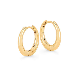 Baby Solid Crescent Unity Hoops Pair Yellow Gold  by Logan Hollowell Jewelry