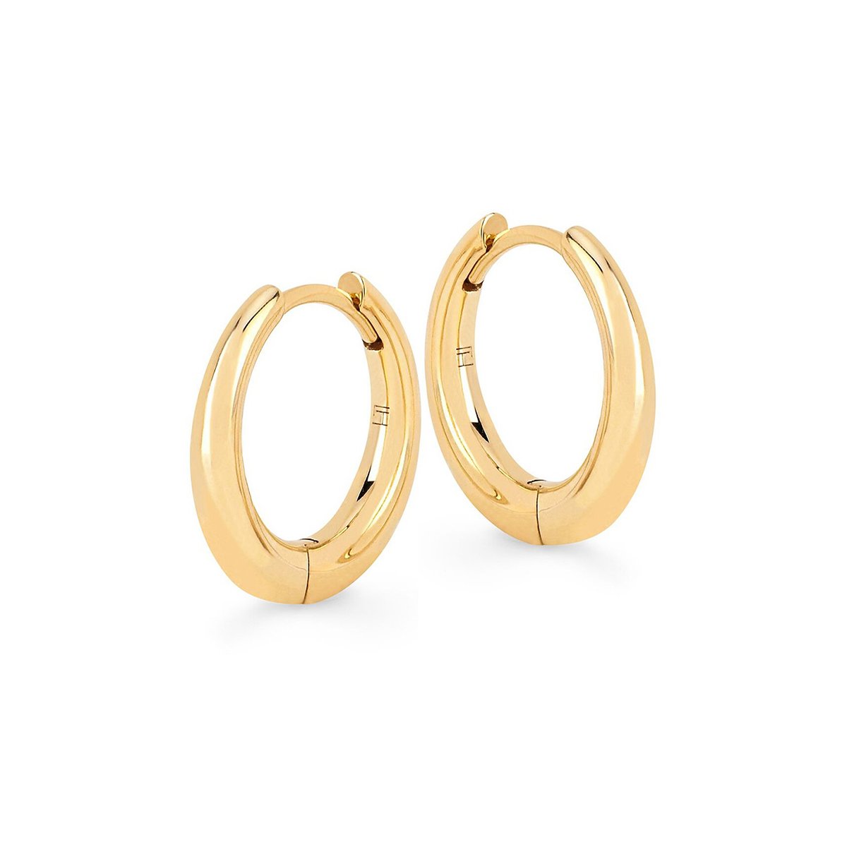 Petite Solid Crescent Unity Hoops Yellow Gold Pair by Logan Hollowell Jewelry