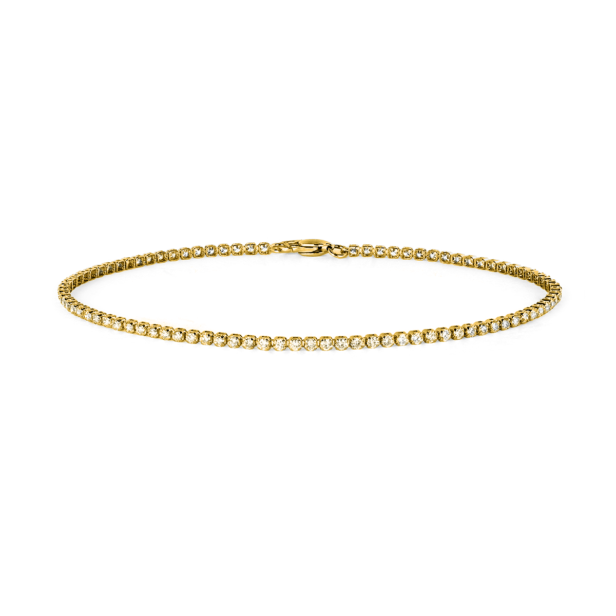 Mini Diamond Goddess Bracelet Yellow Gold 7.5" by Logan Hollowell Jewelry