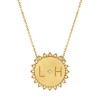 Custom Classic "You Are My Sunshine" Necklace with Star Set Diamond Yellow Gold 16"  by Logan Hollowell Jewelry