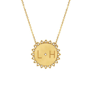 Custom Medium "You Are My Sunshine" Necklace with Star Set Diamond Yellow Gold 16"  by Logan Hollowell Jewelry