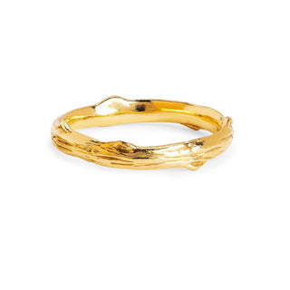 Men's Rose Thorn Solid Band Yellow Gold 8  by Logan Hollowell Jewelry