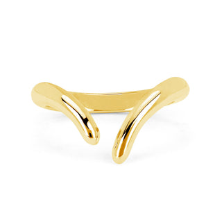 Men's Solid Tusk Ring Yellow Gold 8  by Logan Hollowell Jewelry
