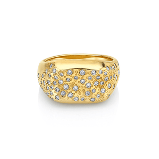 Pavé Diamond Oracle Ring 4 Yellow Gold  by Logan Hollowell Jewelry