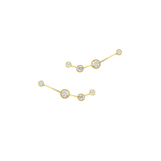 Baby Aries Diamond Constellation Studs Yellow Gold Pair  by Logan Hollowell Jewelry