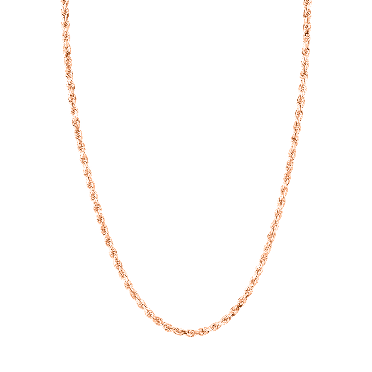 Golden Rope Chain 16" Rose Gold  by Logan Hollowell Jewelry