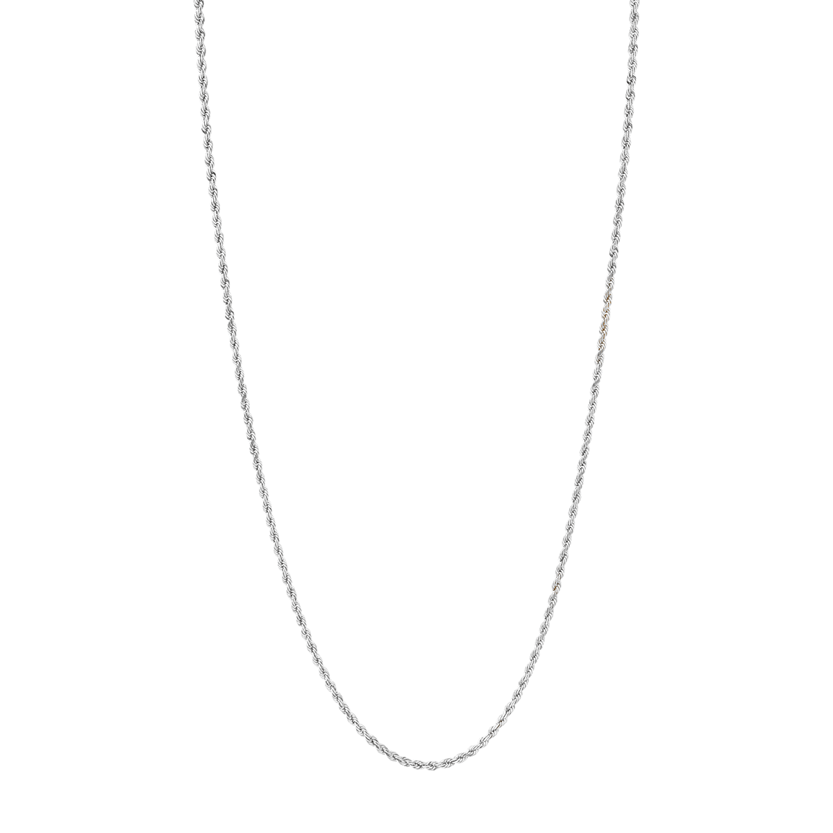 Men's Small Golden Rope Chain | Ready to Ship White Gold 22" by Logan Hollowell Jewelry