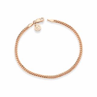 Baby Cuban Chain Bracelet Petite 6.5" Rose Gold  by Logan Hollowell Jewelry