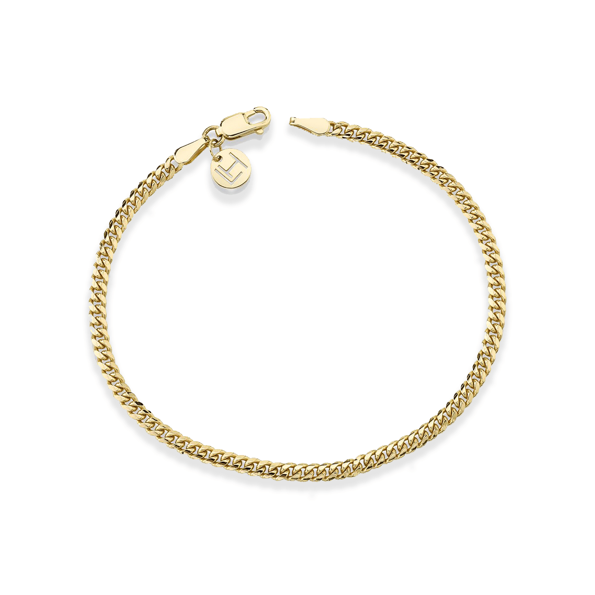 Men's Small Cuban Chain Bracelet 7" Yellow Gold  by Logan Hollowell Jewelry