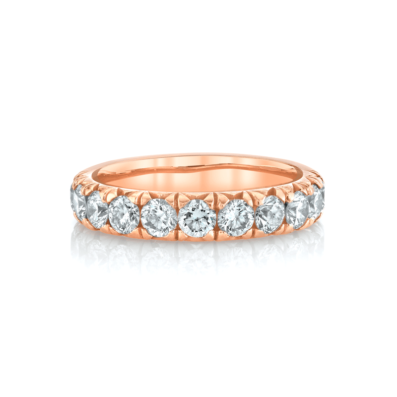French Pavé Diamond Cloud Fit Band Rose Gold 2.75 by Logan Hollowell Jewelry