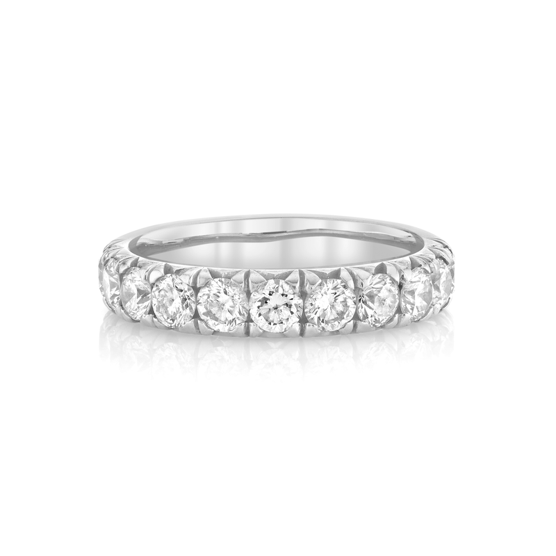 French Pavé Diamond Cloud Fit Band White Gold 2.75 by Logan Hollowell Jewelry