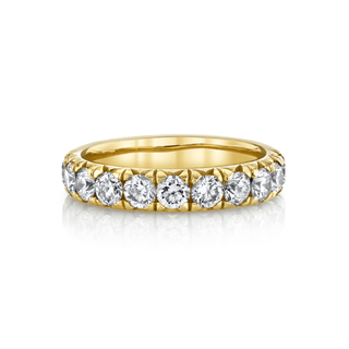 French Pavé Diamond Cloud Fit Band 4 Yellow Gold  by Logan Hollowell Jewelry