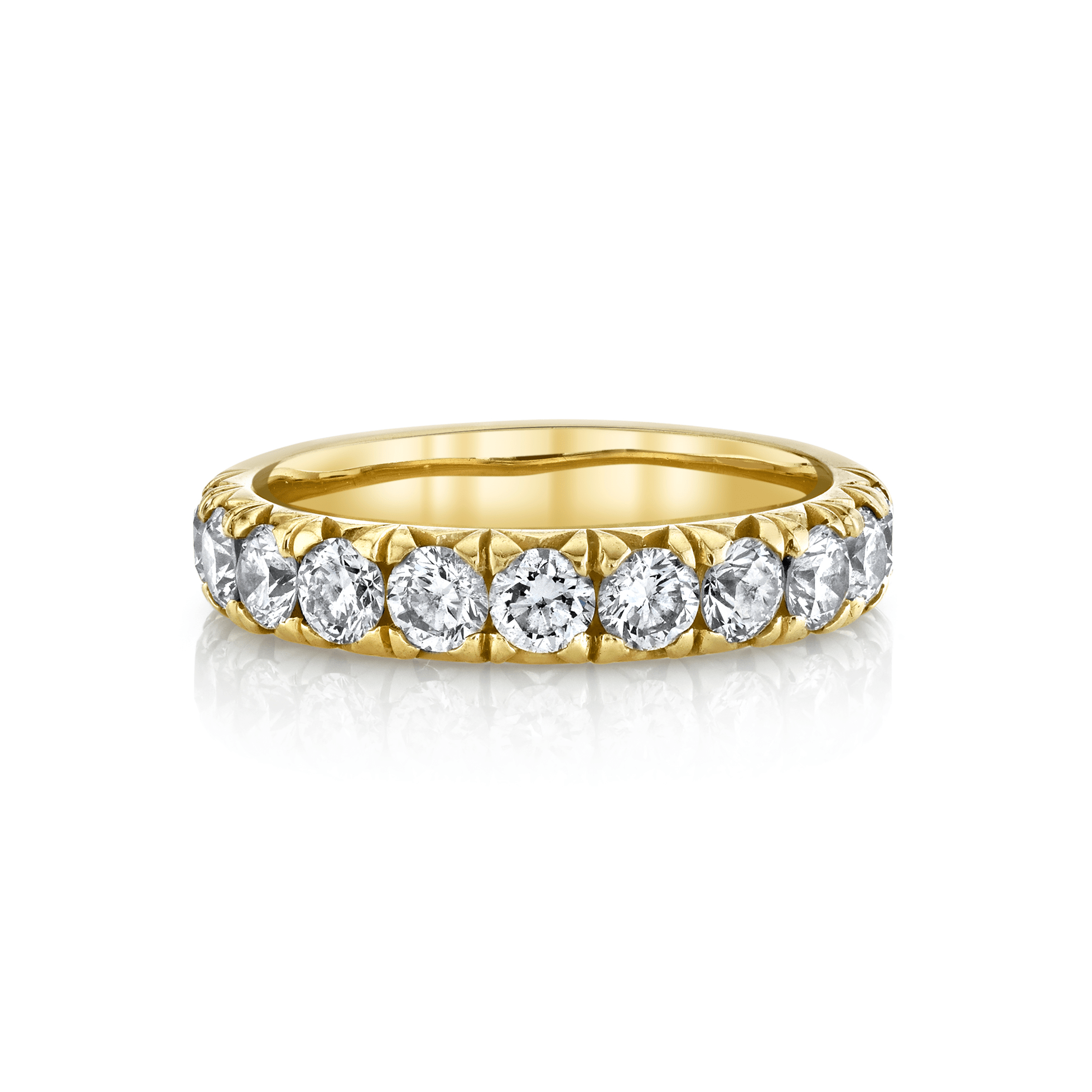 French Pavé Diamond Cloud Fit Band | Ready to Ship Yellow Gold 5 by Logan Hollowell Jewelry