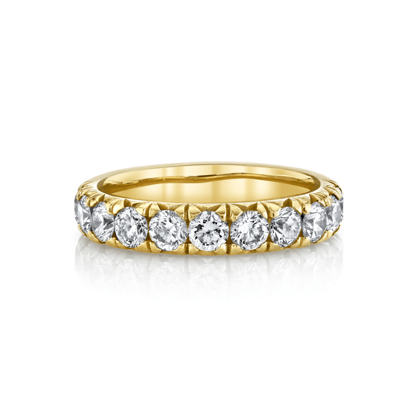 French Pavé Diamond Cloud Fit Band Yellow Gold 2.75 by Logan Hollowell Jewelry