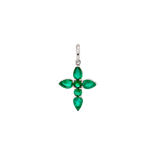 Large Emerald Faith Pendant Pendant Only White Gold  by Logan Hollowell Jewelry