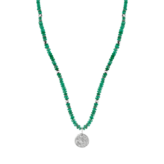 Emerald Beaded Baby Eye of Protection Necklace    by Logan Hollowell Jewelry