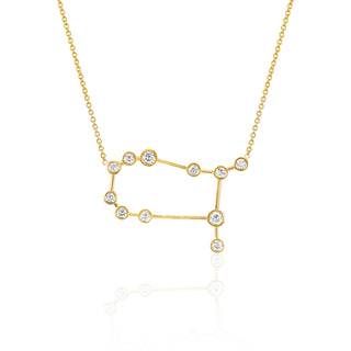 Gemini Constellation Necklace Yellow Gold   by Logan Hollowell Jewelry